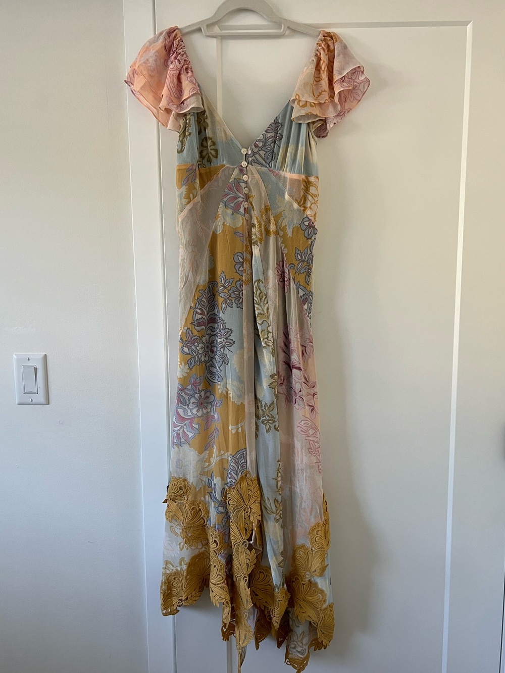 free people Bali Aurora Flutter Sleeve Midi Dress